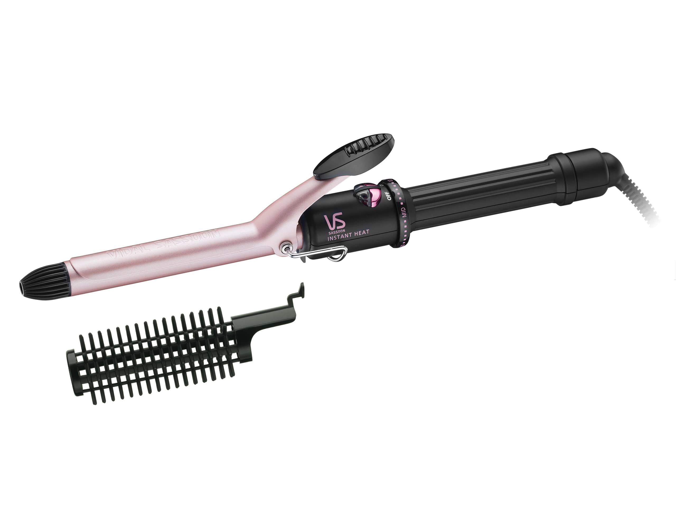 

Vidal Sassoon Curling Iron, 19mm, Pink Series, Temperature Control, with Roll Brush, Pink, VSI-1912/PJ
