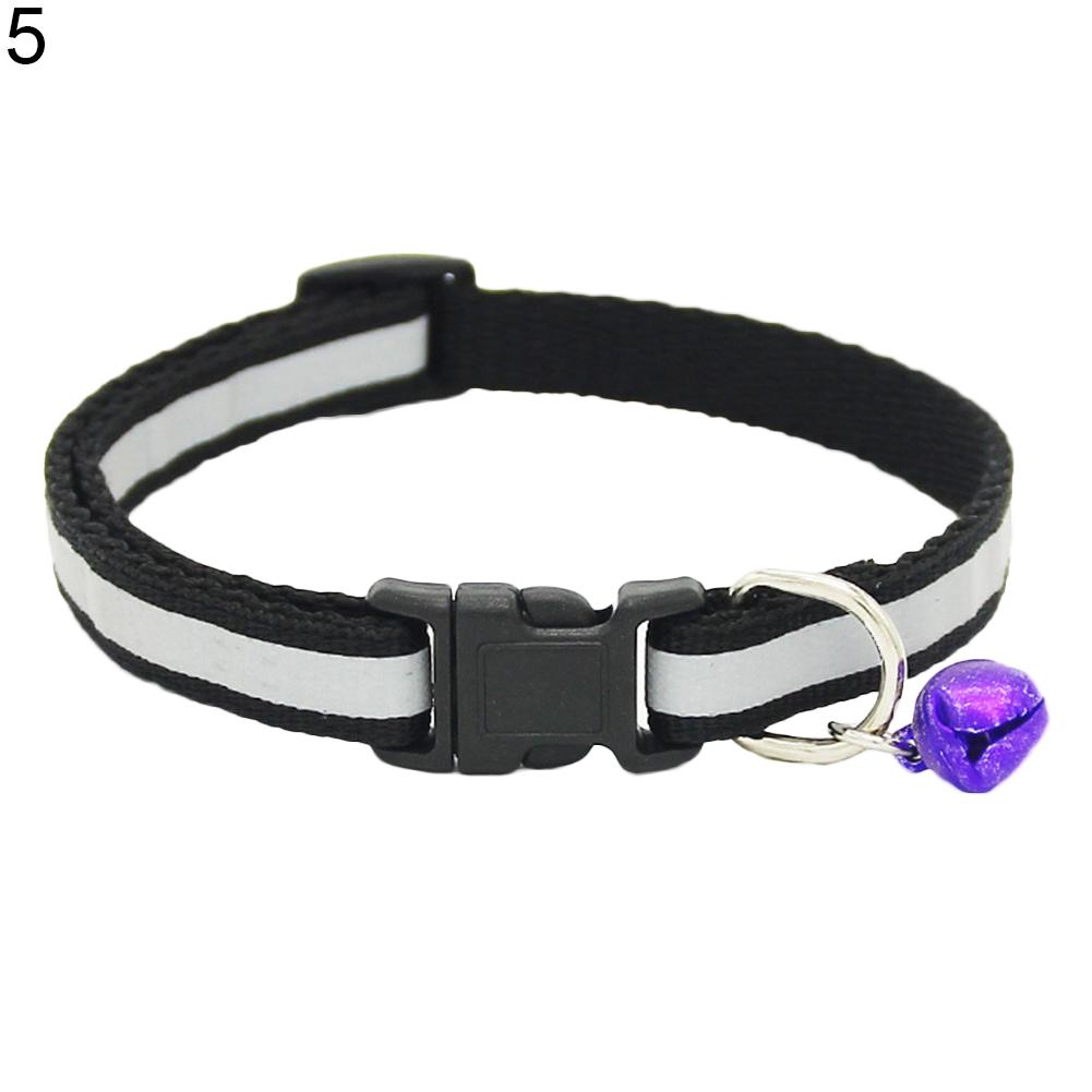 

Night fluorescence Collars Adjustable Pet Cat Dog Puppy Reflective Collar Safety Buckle Bell Neck Strap LED small cats Collar чёрный