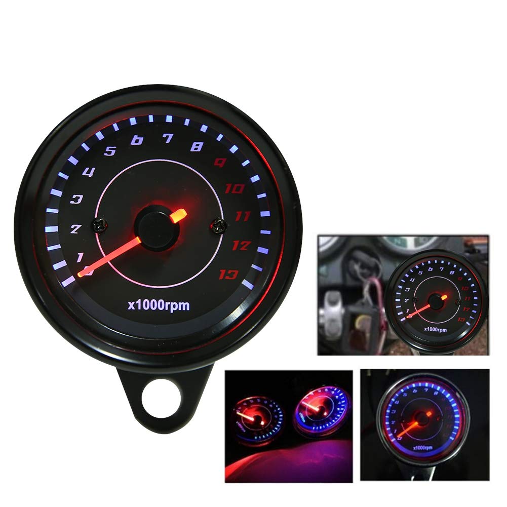 DC Universal Motorcycle Electronic Tachometer LED Backlit Electronic Tachometer Electronic Tachometer with LED Backlight