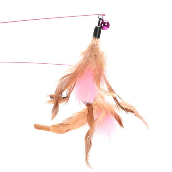 Feather Stick Interactive Bendable Steel Wire Cat Teaser Stick for Leisure
