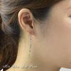 Leaf 14k White Gold American Earrings K14 14k Chain Earrings for [Four Clover] WomenSa441