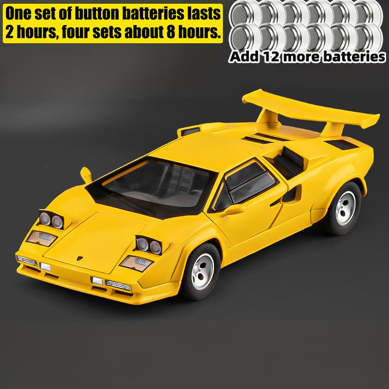 1:24 Lamborghini Countach LP500S Sideswipe Supersportwagen Spielzeugauto Modell Sound und Licht Kinderspielzeug Sammlerstücke Geburtstagsgeschenk Spielzeug