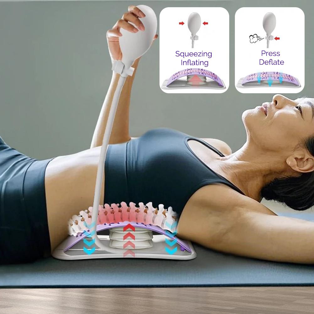 Foreverlily Adjustable Back Massager Airbag Waist Neck Support Massage Lumbar Cervical Muscle Relax Stretcher Posture Massager
