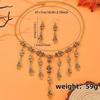 Halloween Skeleton Pendant Necklace And Earrings With Geometric Design For Women
