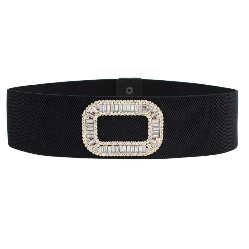 Stylish Women's Black Elastic Waist Belt For Dresses And Coats Perfect For All Seasons