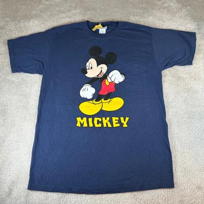 NWT Vintage Y2K Walt Disney World Mickey Mouse T-shirt Mens L Navy Graphic USA