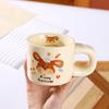 Cute Fufu Mug with Lid Spoon Couple Water Cup Cartoon Puppy Ceramic Cup Souvenir Coffee Cup Girl