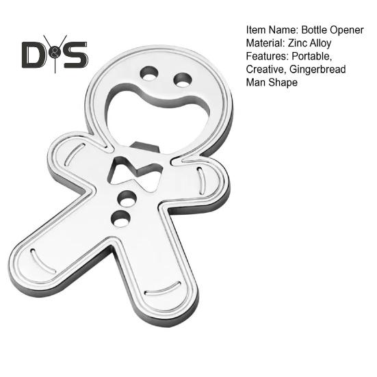 Otvírák na láhve Přenosný otvírák na pivo ve tvaru perníku s kreativním designem pro domácí bar a restauraci