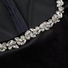 Women's Elegant Beaded Velvet Square Neck Rhinestone Long Sleeve Dress – Winter Formal/ New Year’s Dress