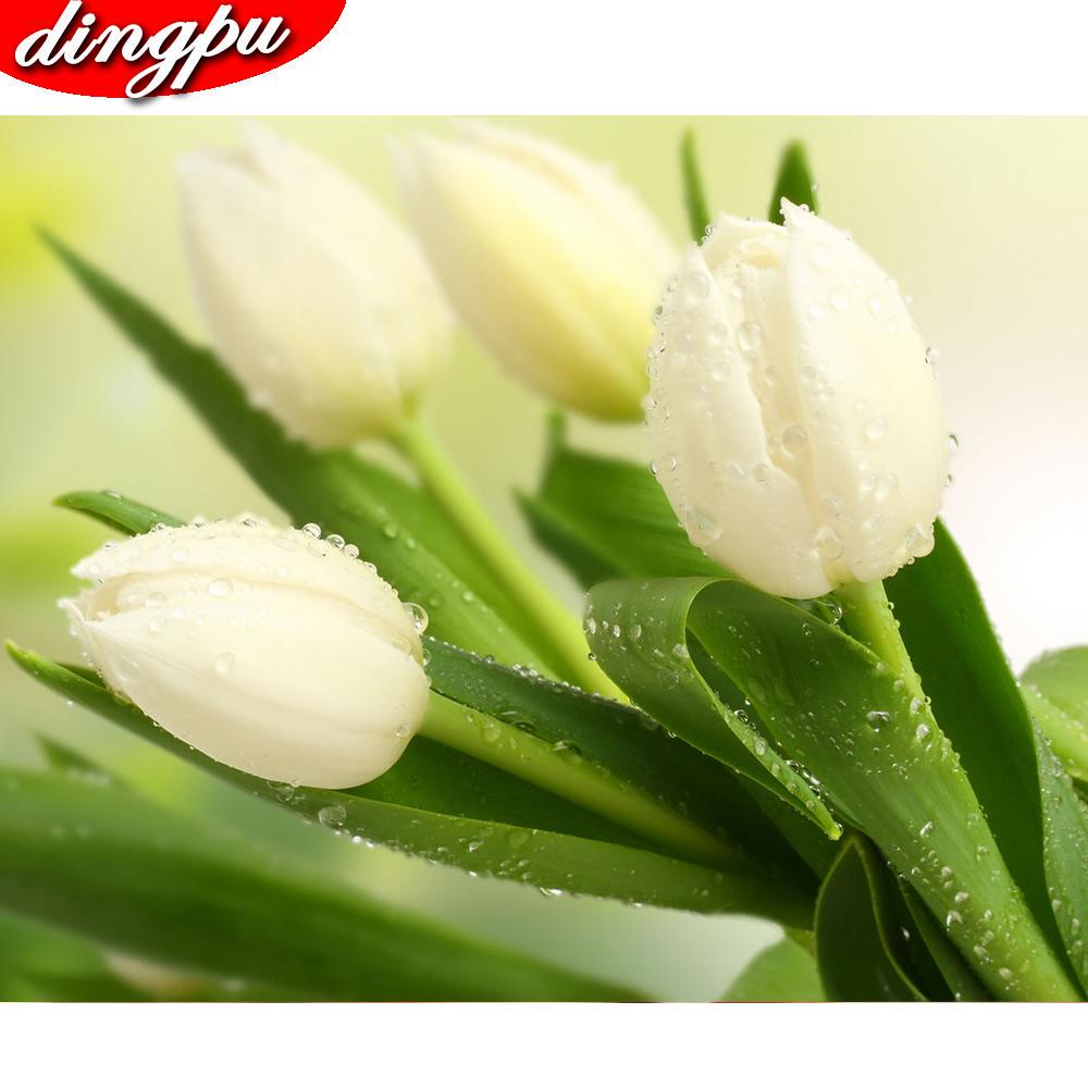 DINGPU Full Round Drill 5D DIY Diamond Painting "Flower " Embroidery Cross Stitch 5D Home Decor Gift