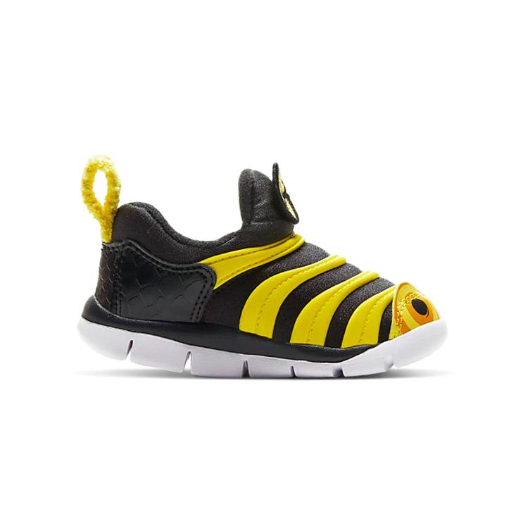 New Nike Dynamo Free Mic QS Low Top Sports Casual Shoes Black Yellow Infant And Toddler DC8318-002