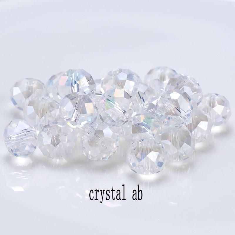 Big Sale 6-8mm Crystal Round Beads Colorful Charms Glass Loose Beads for Jewelry Making Necklace Bracelet Accessories