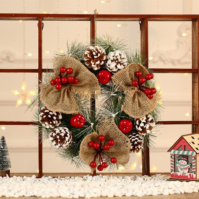 Cross-Border Christmas Wreath & Garland: Pine Needle Ornaments for Hotels, Malls, and Door Decorations