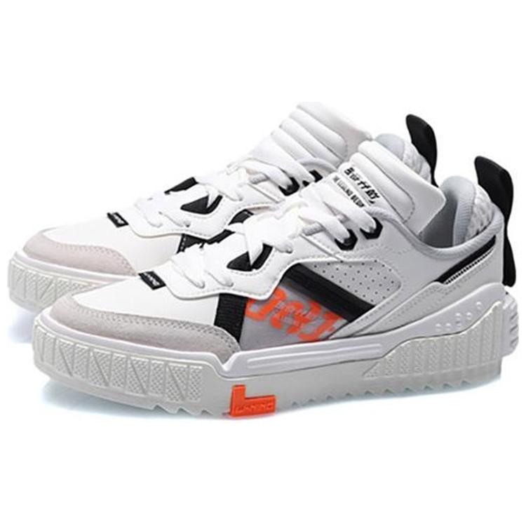 Li Ning 001 Unblock Slip Resistant Abrasion Resistant Low top Skateboard Shoes Women's White AGCQ232-2