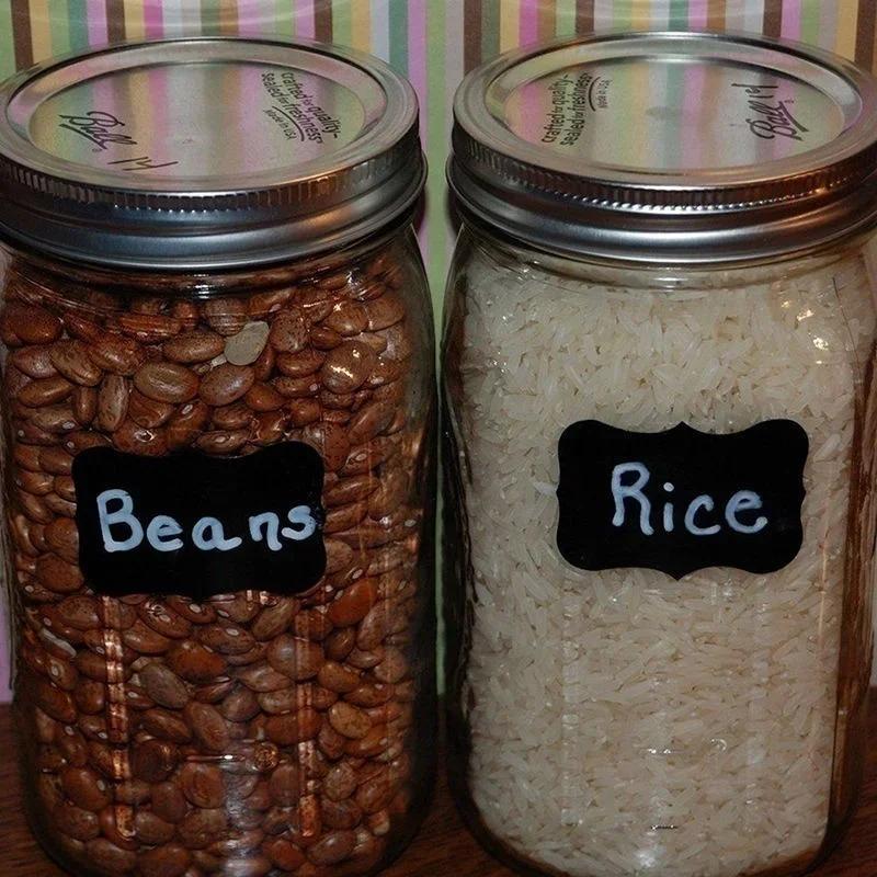 6 Sheets (48Pcs)  Household Convenience Small Accessories Blackboard Chalk Board Stickers Craft Kitchen Jar Labels Supplies