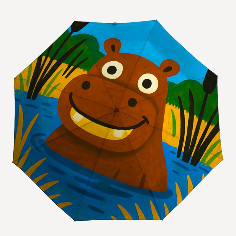 

1pc Hippo Pond Umbrella That Opens Closes Automatically Perfect Gift with a Convenient Folding Mechanism 31