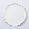 Elegant Gold-Rimmed Ceramic Round Plate for Steak, Pizza, and Vegetables - Japanese Tableware