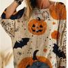 New 2025 Women's Loose Casual Long-sleeved Pumpkin Sweater for Halloween