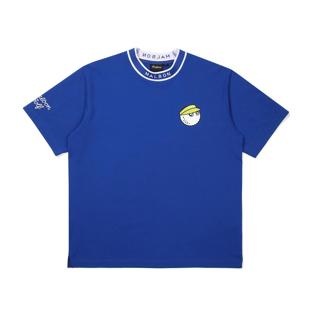 MALBON GOLF Bucket Short Sleeve Mock Neck Blue (Man)
