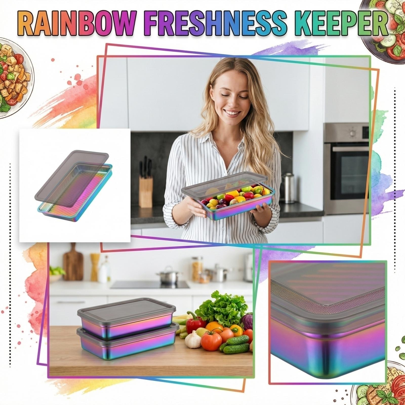 Stainless Steel Covered Fresh-Keeping Box Storage Box one size