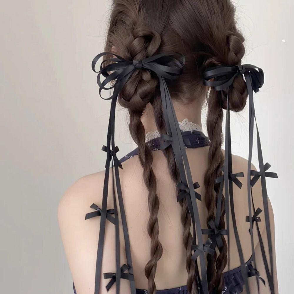 Tassel Balletcore Bow Hairpin Harajuku Bowknot Barrettes  Female Hair Accessories