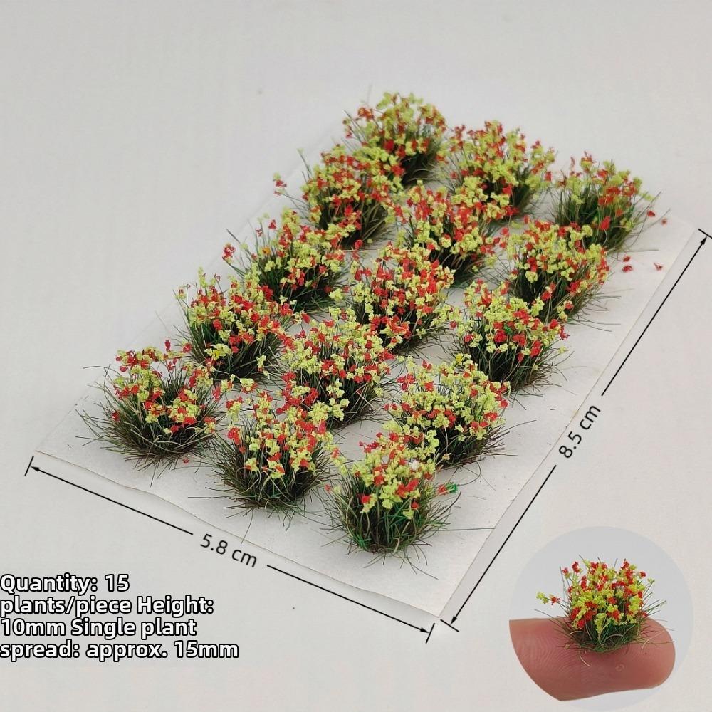15pcs/box 10mm Grass Cluster Model Kit Multicolors Nylon Material Miniature Building Sand Table Flower 8.5*5.8cm diy