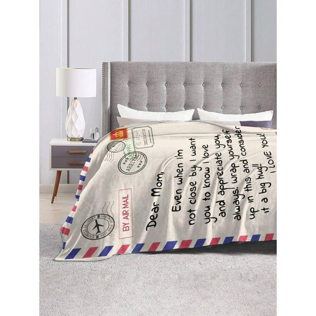 Soft Flannel Blanket Gifts For Mom From Daughter or Son I Love You Mom Blanket For Mother's Day Birthday Home Bed Sofa