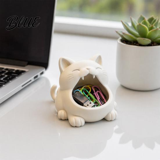 Niche Style Key Large Two-in-one Box Cat Big-Mouthed Container Storage Design Holder Decor Opening Organizer for Keys Jewelry Small