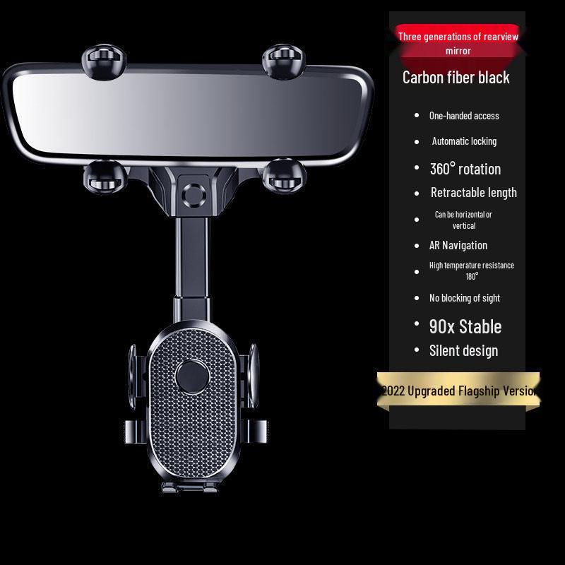 2024 Anti-Shake Car Rearview Mirror Phone Mount & Navigation Holder