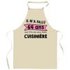 Kitchen Apron - 64th Birthday «To Be Such a Good Cook» - Cotton - Breton Pattern - Made In France