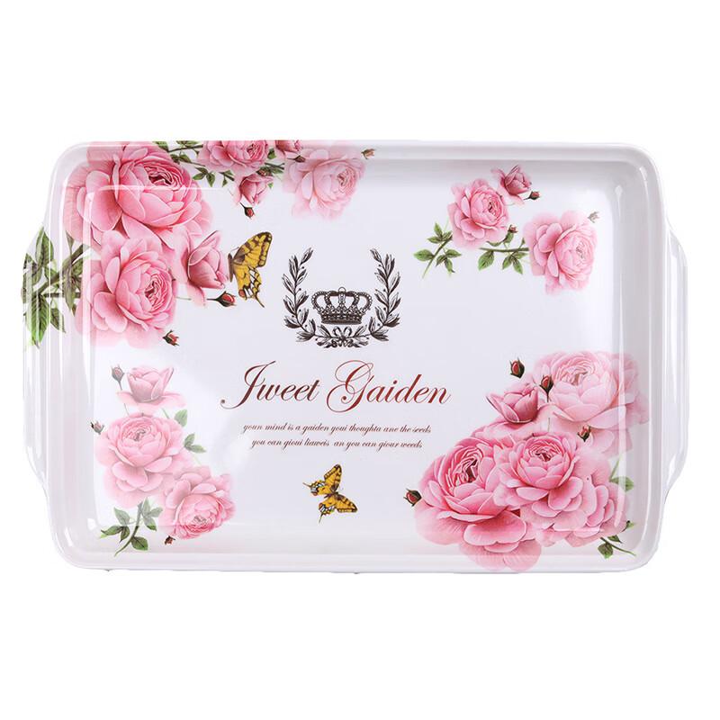 Crown Rose Rectangular Melamine Serving Tray