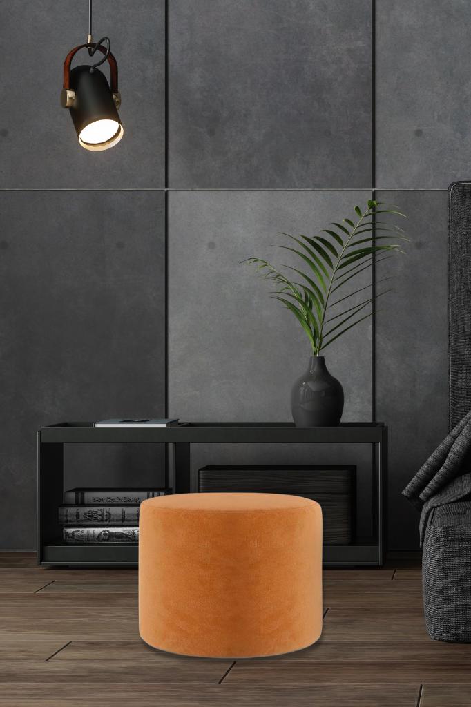 

Комфортный круглый пуф из оранжевой ткани, многоцелевой для гостиной, спальни