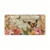 Floral Sheet Music Butterfly License Plate, Vintage Rustic Car Decor Gift for Nature Lovers, Decorative Vanity Plate for SUV