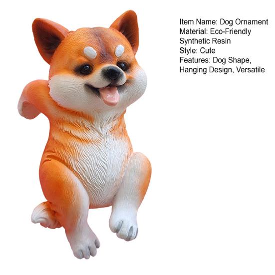 Dog Ornament Resin Animal Dog Figurine Bonsai Mini Plants Garden Hanging Pot Decor Decoration