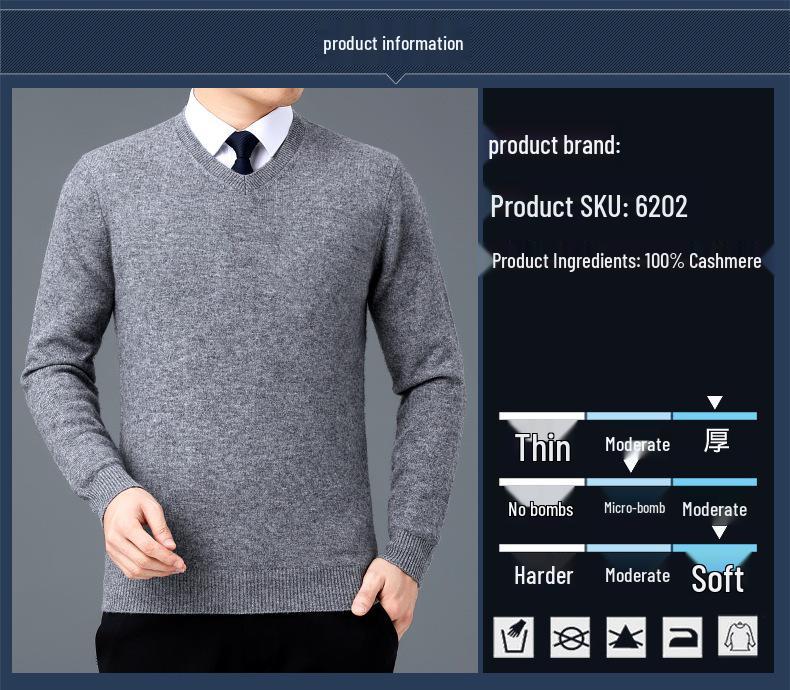 2025 Herren V-Ausschnitt Kaschmirpullover: Dick, Warm, Business Casual für Herbst/Winter