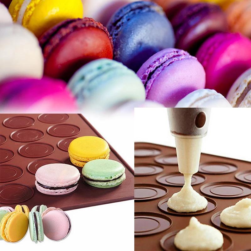 30 Cavity Silicone Pastry Cake Macaron Macaroon Oven Baking Mould Sheet Mat