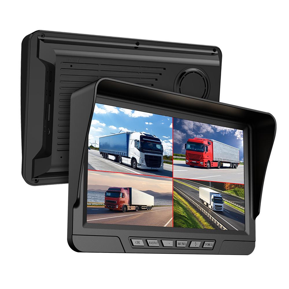 7-Inch truck monitoring driving recorder 1080P front and rear dual road pull-out camera 24V car
