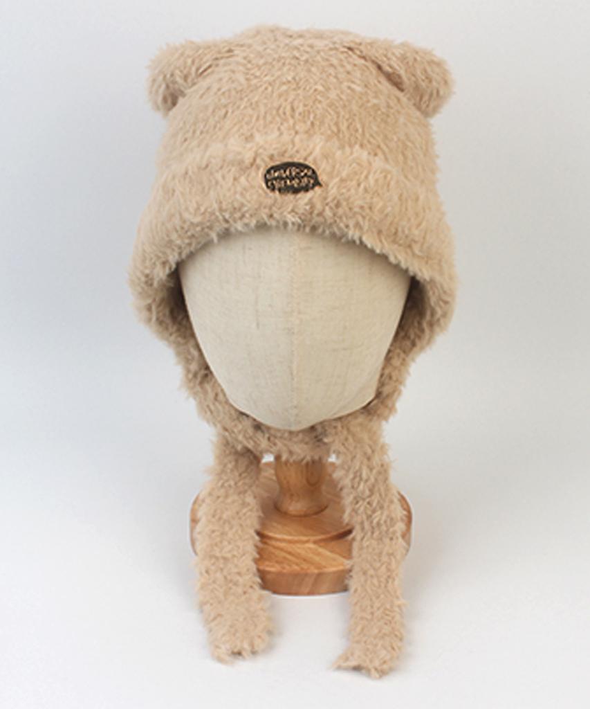 Yunibeosyeolkemiseuteuli Bear Fur Beige Bonnet Hat