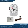 ELING Marine 12V 24V 52mm Oil Pressure Gauge Meter 0-5Bar 0-10Bar with Red Backlight and Light Alarm for Van Ships Motorcycle