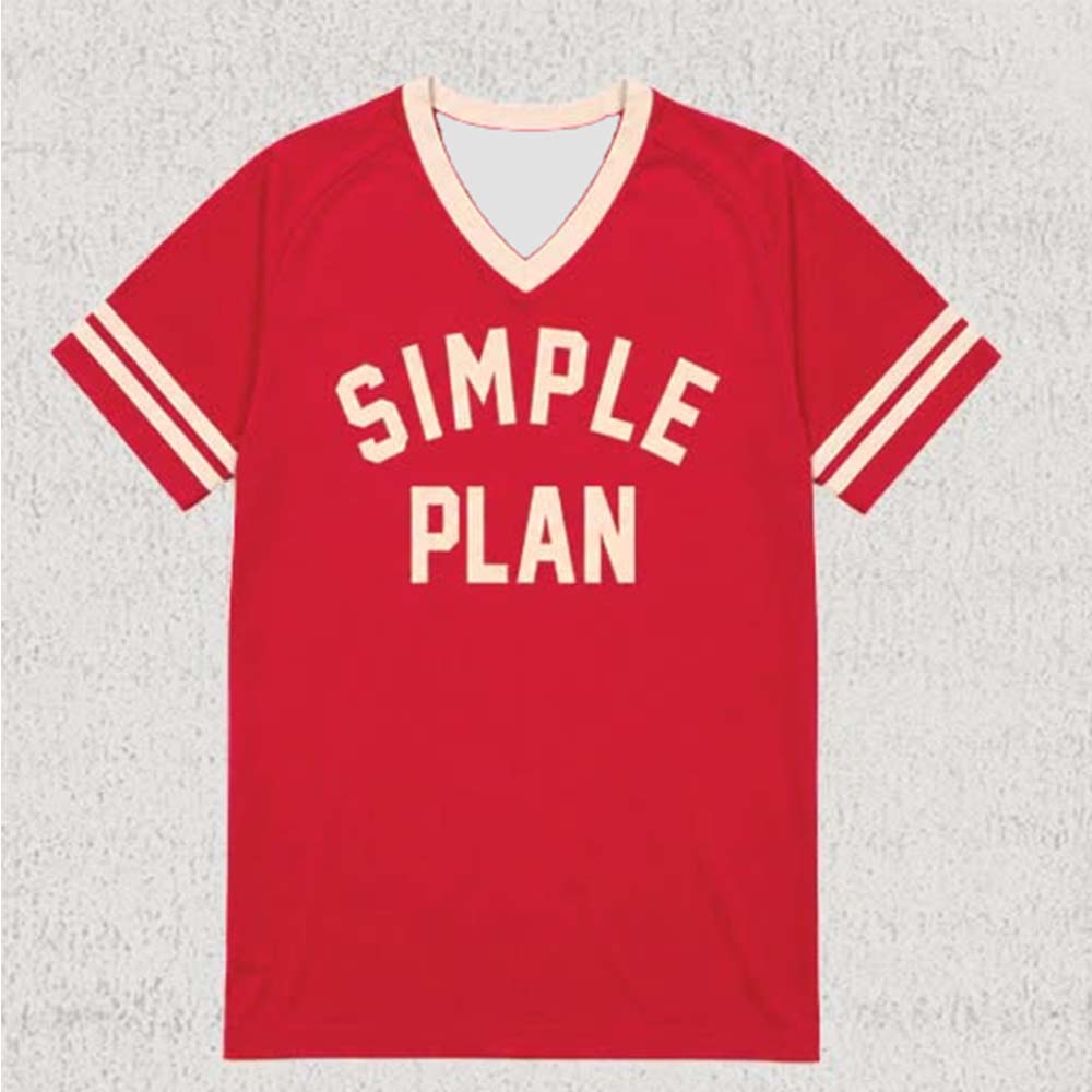 Simple Plan Fußball T-Shirt Herren Damen Locker Sommer Fußballtrikot Kurzarm V-Ausschnitt Mode Design T-Shirt Lässig Unisex Streetwear XXS beige