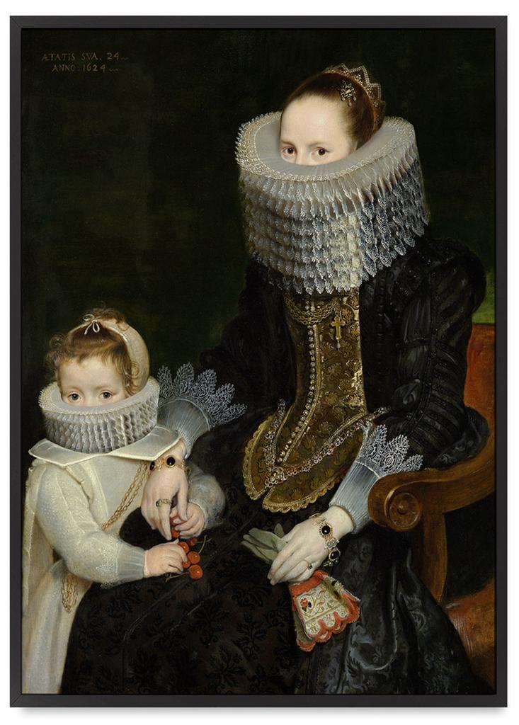 Plakat portret rodzina w koronkach