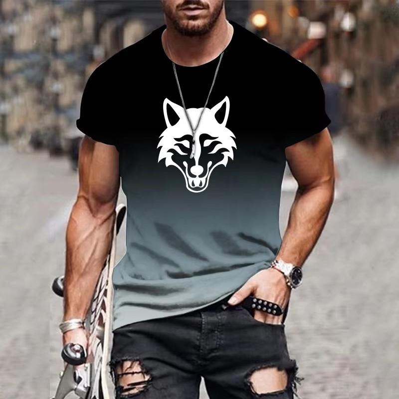 Летняя мужская футболка с рисунком животных 3D — фото 12