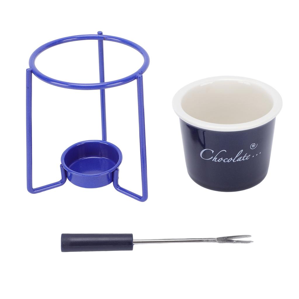 Juego de Tazas para Fondue de Chocolate Taza Multifuncional de Cerámica para Derretir Chocolate con Tenedores Soporte para Tazas para Dulces