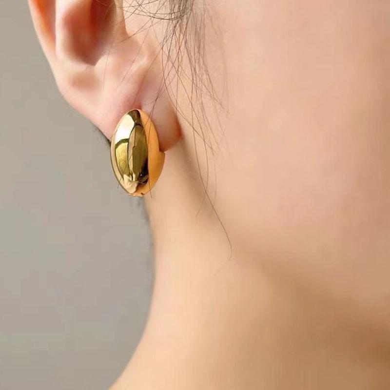 

Винтажные позолоченные гладкие металлические серьги-кольца для женщин