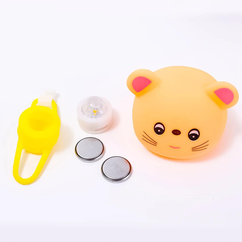 Campanello Luce Bicicletta Animale Cartone Animato Lampada Torcia Flashlight Bici da Strada MTB Bambini Adulti Manubrio Scooter Trombetta ad Aria Anello Accessori Ciclismo