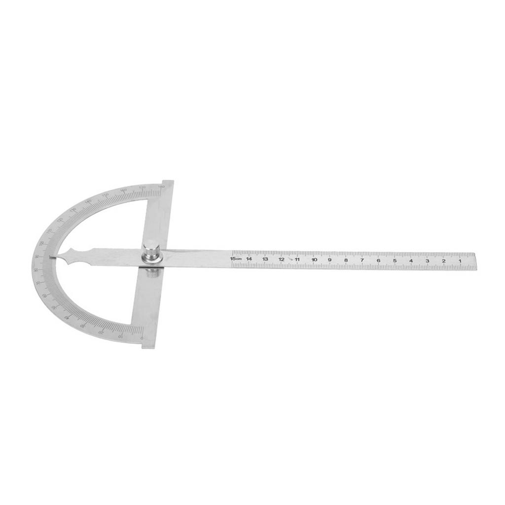 Nerezový úhloměr 0180 stupňů Goniometr Úhel hledáčku Měřidlo 15 cm Pravítko 150 * 200 mm