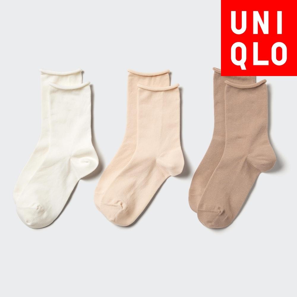

Носки UNIQLO 3P с верхним рулоном 01 OFF WHITE/WOMEN 2325