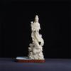 1pc Ivory Fruit Powder Guanyin Ornament Yulong Guanyin Statue Living Room Desktop Decoration Feng Shui Ornaments Home Decoration