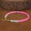 Pink Shaded Opal Beads Bracelet, Multifire Opal Beads Handmade Bracelet, Natural Opal Beaded Bracelet, Opal Birthstone Jewelry, Gift for Her