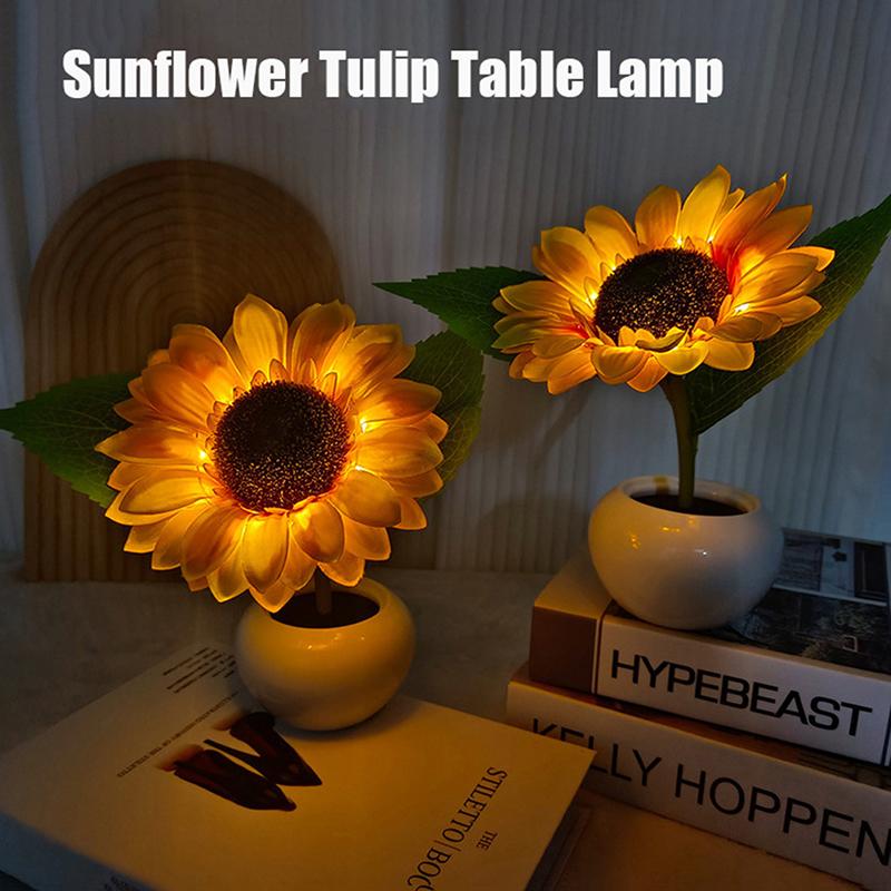 LED Sonnenblume Künstliches Nachtlicht Schlafzimmer Wohnheim Dekorative Tischlampe Simulationsblumen Licht